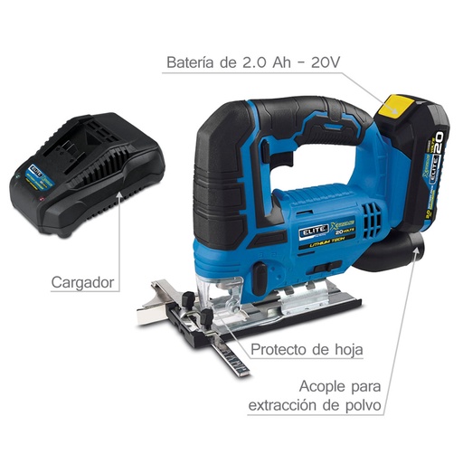 [14425] CALADORA INALAMBRICA ELITE 20V 1 BAT 2AH (XJS20)