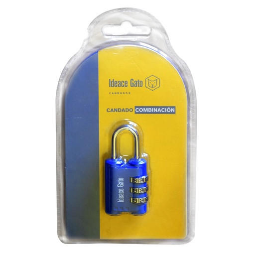 [13673] CANDADO CLAVE 26 MM 3 DIGITOS GATO (BLISTER) 7CM22