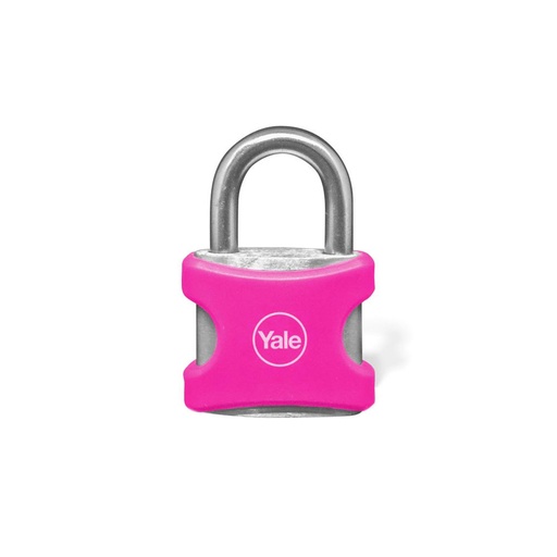 [16073] CANDADO YALE ENCAUCHETADO FUCSIA 25MM ALUMINIO (8861)