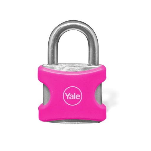 [16062] CANDADO YALE ENCAUCHETADO FUCSIA 32MM ALUMINIO (8856)
