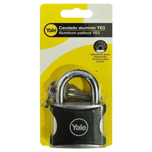 [11812] CANDADO YALE ENCAUCHETADO NEGRO 50MM ALUMINIO  (8859)