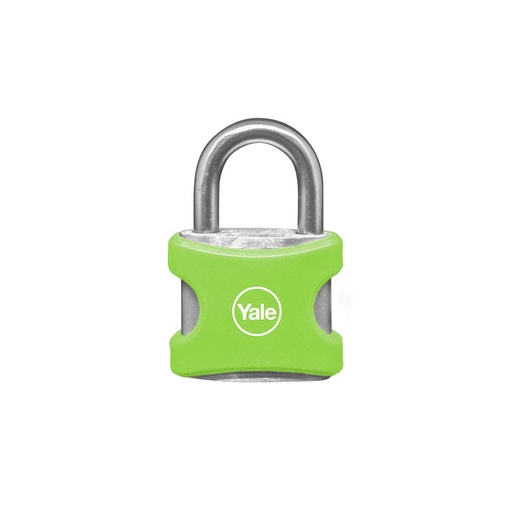 [16072] CANDADO YALE ENCAUCHETADO VERDE 25MM ALUMINIO (8857)