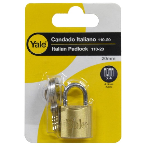 [10150] CANDADO YALE ITALIANO 110-20 (10563)(BLISTER)