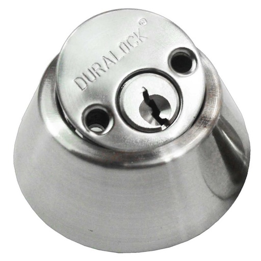 [4654] CHAPA CERROJO SEGURIDAD GATO DOBLE CILINDRO CROMO-MATE REF 790