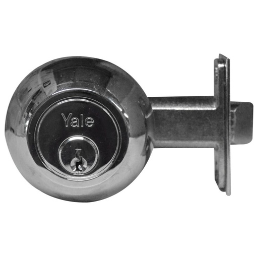 [10149] CHAPA CERROJO SEGURIDAD YALE 170 1/4 CROMADA PESTILLO RESBALON LLAVE LLAVE  (4044)