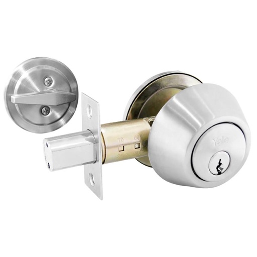 [11130] CHAPA CERROJO SEGURIDAD YALE KENT 1/4 CROMADA LLAVE MARIPOSA  (4099)