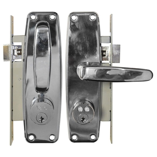 [9871] CHAPA DE EMBUTIR CON MANIJA L370 CLASICA CROMO BRILLANTE YALE US26 (4004)