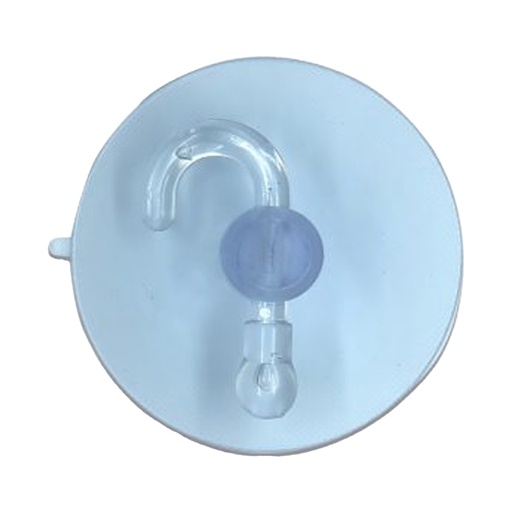 [9211K] CHUPA ADHESIVA TRANSPARENTE # 3 CON GANCHO PQT X 5 UDUKE