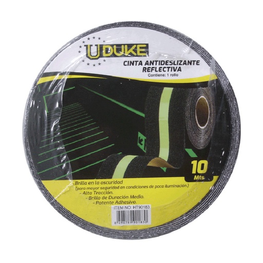 [13751] CINTA ADHESIVA ANTIDESLIZANTE 2 X 10 MTS REFLECTIVA NEGRA UDUKE (HT90375)