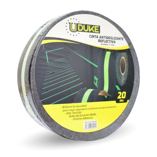 [13752] CINTA ADHESIVA ANTIDESLIZANTE 2 X 20 MTS REFLECTIVA NEGRA UDUKE (HT90376