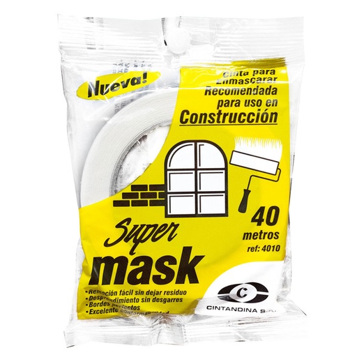 [6953] CINTA ANDINA ENMASCARAR SUPER MASK ESPECIAL PARA CONSTRUCCION 1 (X 40 MTRS) CE-204
