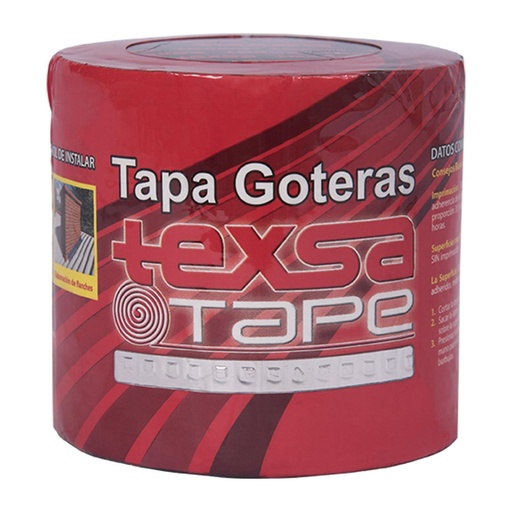 [18446] CINTA ASFALTICA TAPA GOTERAS 10 CM X 5 M ALUMINIO TEXSA TAPE