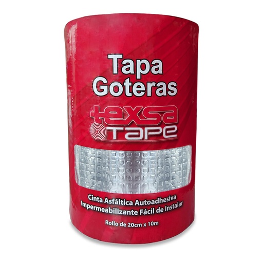 [18450] CINTA ASFALTICA TAPA GOTERAS 20 CM X 10 M ALUMINIO TEXSA TAPE