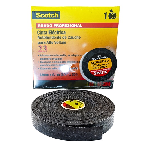 [20899] CINTA ELECTRICA AUTOFUNDENTE 9.1 MTS DE ALTO VOLTAJE + OBSEQUIO 33+ 6M SCOTCH 3M (LE000012589)