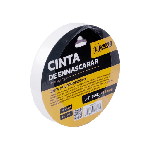 [10142] CINTA ENMASCARAR DOMESTICA UDUKE 3/4 X 43 YRDS (39 MTS) (HT40273)(HT40283)