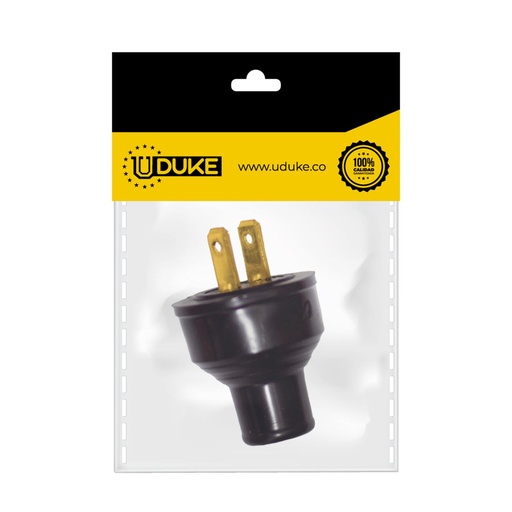 [501K] CLAVIJA 15A SIN POLO TIERRA PQT X 1 UDUKE