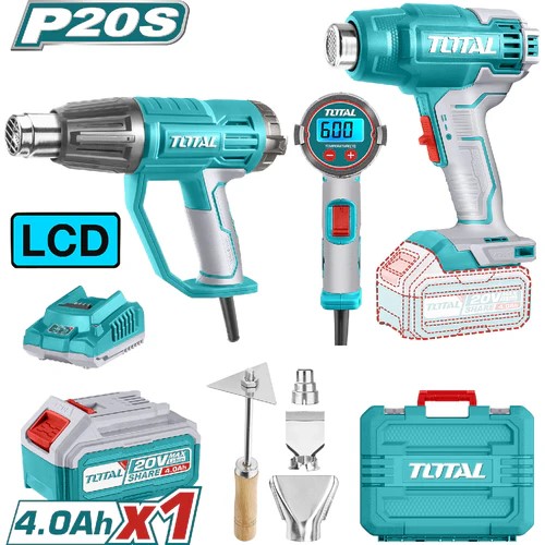 [20773] COMBO X 2 PISTOLA DE CALOR INCLUYE  4 ACEESORIOS, 1 BATERIA Y CARGADOR  TOTAL (UTOSLI240201)