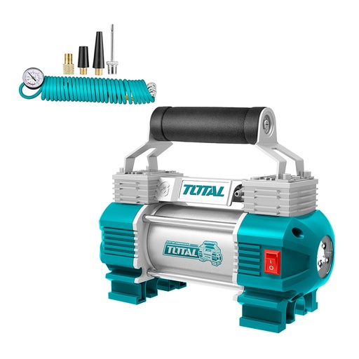 [14762] COMPRESOR MINI 12V-13,5V 120 PSI PARA CARRO TOTAL (TTAC2506)