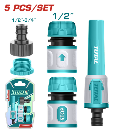 [20854] CONECTORES PARA MANGUERA X 5 PZS SUPER TOTAL (THHCS05122)