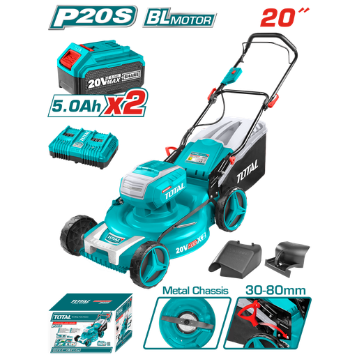 [18740] CORTADORA DE CESPED 40V INCLUYE 2 BATERIAS DE 5Ah, 1 CARGADOR Y 3 ACCESORIOS  TOTAL (UTLMLI20202)