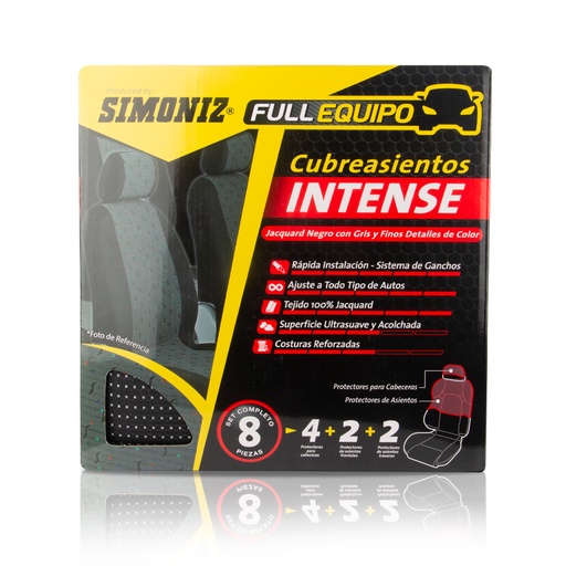[18640] CUBREASIENTOS INTENSE FORRO JACQUARD GRIS OSCURO TKC X 8 PCS (105992)