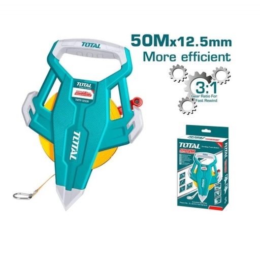 [16603] DECAMETRO 50MTS  INDUSTRIAL FIBRA DE VIDRIO MANGO ERGONOMICO TOTAL (TMTF13506)