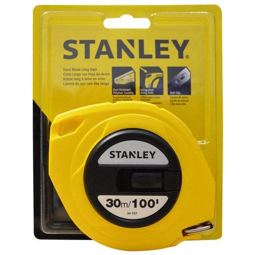 [10815] DECAMETRO X 30 MTS HOJA DE ACERO  STANLEY (34-107S)