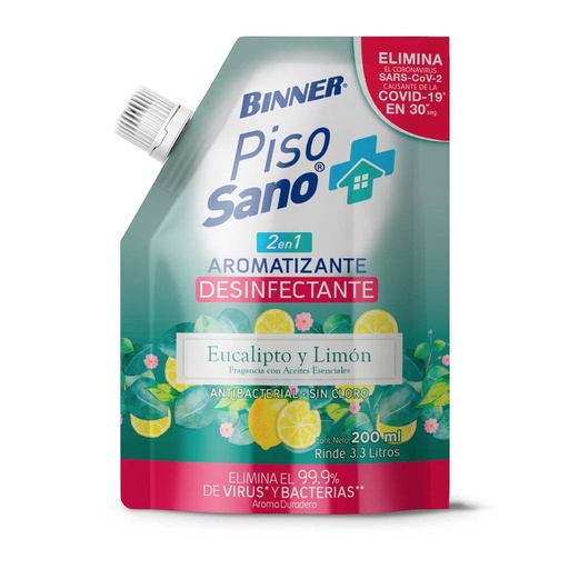[16485] DESINFECTANTE PISOS DOYPAC BIN SANO EUCALIPTO LIMON 200ML (207322)