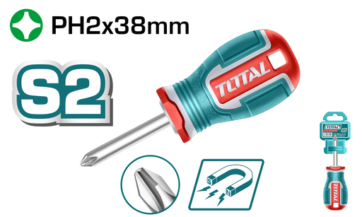 [20768] DESTORNILLADOR 1/4X1 1/2" PUÑO  (+) PUNTA IMANTADA INDUSTRIAL SUPER TOTAL  (TSDPH2038)
