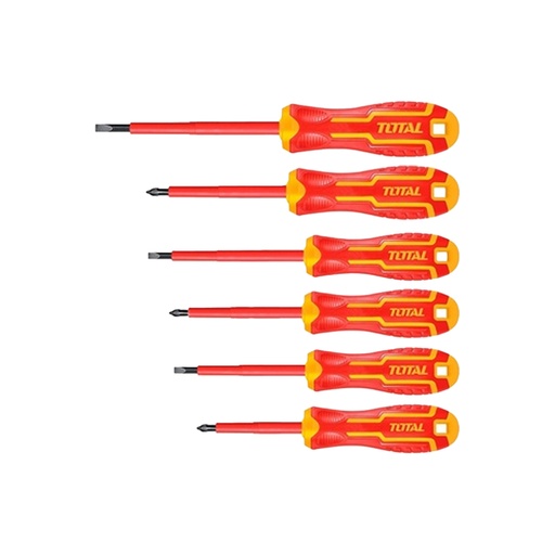 [14868] DESTORNILLADOR AISLADO 1000V INDUSTRIAL AMARILLO-ROJO JUEGO X 6 PZS TOTAL (THTIS566)