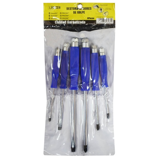 [5343] DESTORNILLADOR AZUL DE GOLPE X 6 UDUKE (SDY-8050)(HT20252)