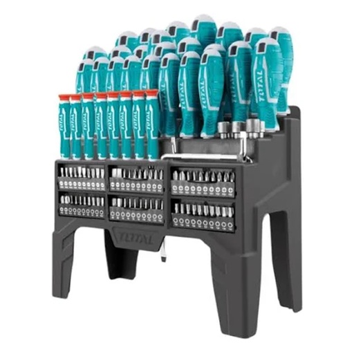 [15421] DESTORNILLADOR CROMO VANADIUM JUEGO X 100 PZS TOTAL (THT2506100)