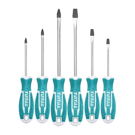 [14867] DESTORNILLADOR CROMO VANADIUM JUEGO X 6 PZS PUNTA IMANTADA TOTAL (THT250606)