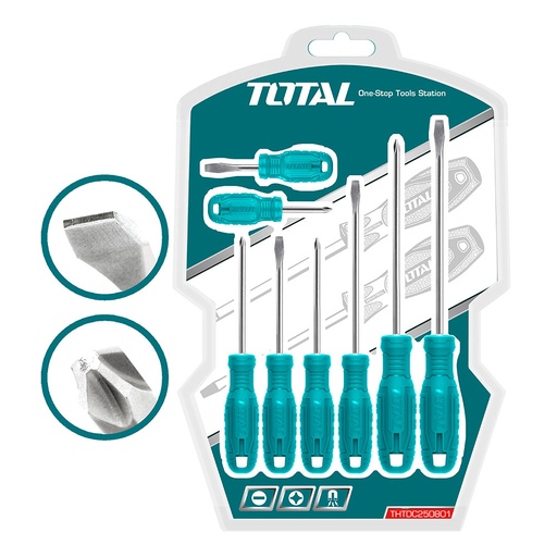 [15418] DESTORNILLADOR CROMO VANADIUM JUEGO X 8 PZS TOTAL (THTDC250801)