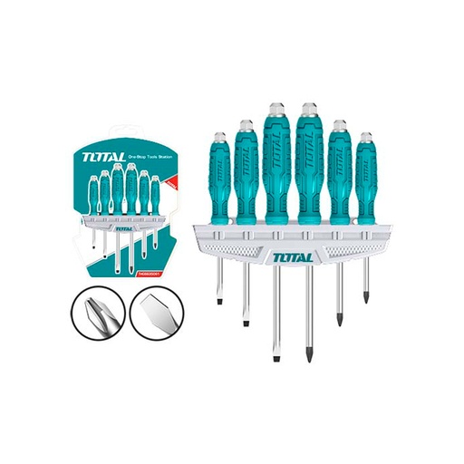 [15500] DESTORNILLADOR DE IMPACTO CROMO VANADIUM JUEGO X 6 PZS TOTAL (THGSS35061)