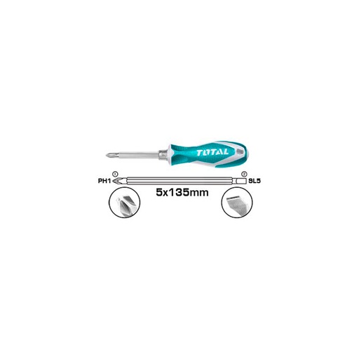 [15503] DESTORNILLADOR DOBLE PUNTA 2 EN 1 TOTAL (THT250226)