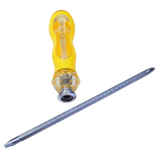 [8292] DESTORNILLADOR DOBLE PUNTA GRANDE DOBLE USO C/V CON SEGURO CRISTAL (HT50080)