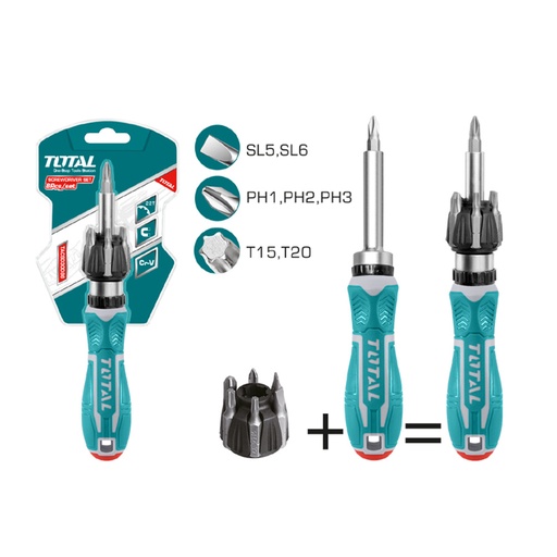 [14916] DESTORNILLADOR RACHE JUEGO X 8 PZS INTERCAMBIABLES TOTAL (TACSD30086)