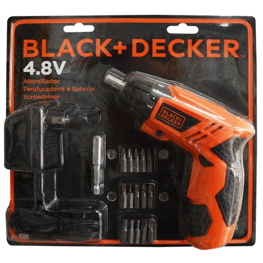 [9873] DESTORNILLADOR RECARGABLE BLACK & DECKER 1/4  4.8V+15 ACCESORIOS (KC4815-B3)