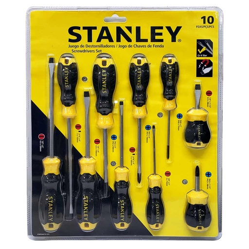 [13083] DESTORNILLADOR STANLEY  X 10 (JUEGO) CR-V (STMT66676-840)