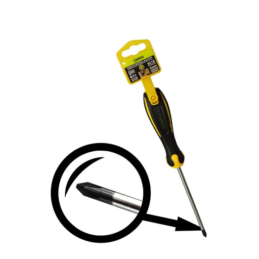 [11073] DESTORNILLADOR UDUKE MANGO CAUCHO 1/4X4 C/V (+) (HT80203)