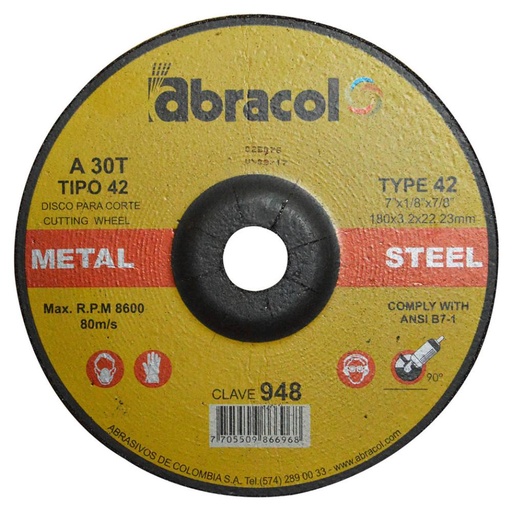 [8776] DISCO ABRACOL C/M 7 X 1/8 (DT42 180X32X3175MM (CLAVE 948) (ABD4A0030070)