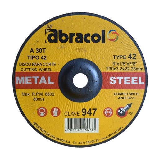 [13708] DISCO ABRACOL C/M 9 X 1/8 (DT42 230X32X3175MM (CLAVE 947) (ABD4A0030052)