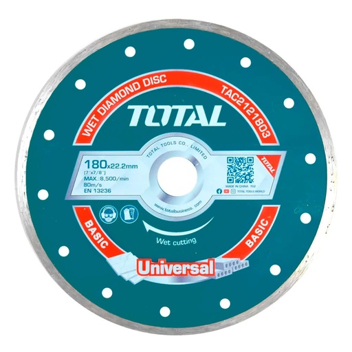 [17402] DISCO DE CORTE DIAMANTADO CONTINUO 7 180MM TOTAL (TAC2121803)