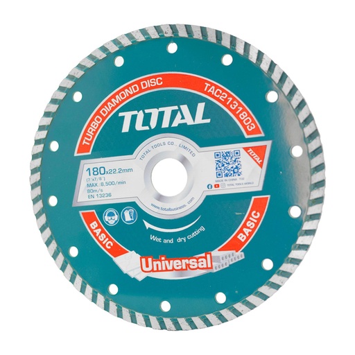 [17400] DISCO DE CORTE DIAMANTADO TURBO 7  180MM TOTAL (TAC2131803)
