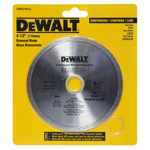 [7918] DISCO DIAMANTADO CONTINUO DEWALT 4 1/2 (DW47451HP)