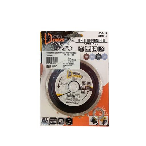 [6052] DISCO DIAMANTADO CONTINUO DUKE ENERGY PROFESIONAL 4 1/2 (DDC115) (HT30015)