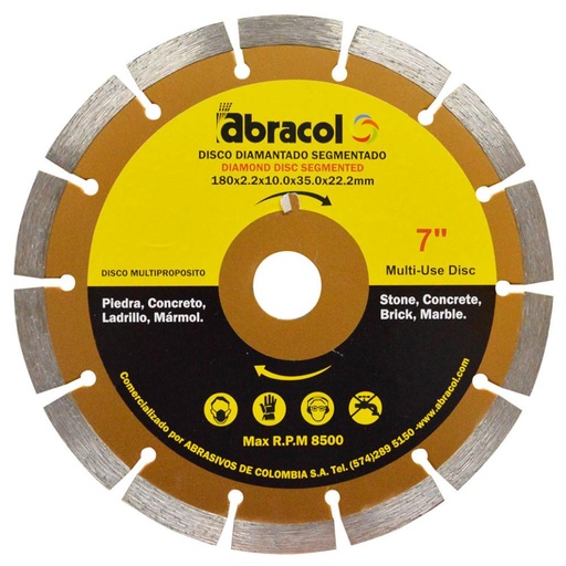 [10152] DISCO DIAMANTADO SEGMENTADO ABRACOL 7 (CLAVE 5504 (SEDIDCH00050