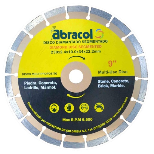 [12731] DISCO DIAMANTADO SEGMENTADO ABRACOL 9 CLAVE 5506 (SEDIDCH00052)