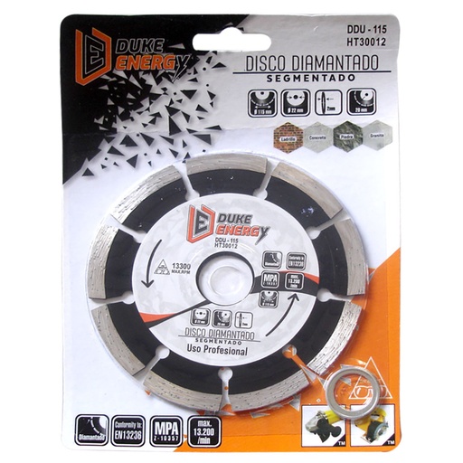[5825] DISCO DIAMANTADO SEGMENTADO DUKE ENERGY PROFESIONAL 4 1/2 (DDU115) (HT30012)